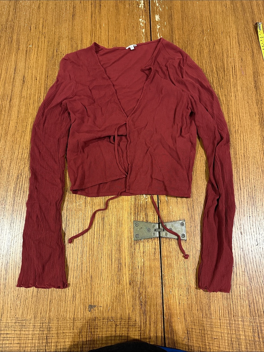 BRANDY MELVILLE Red Wrap Shirt